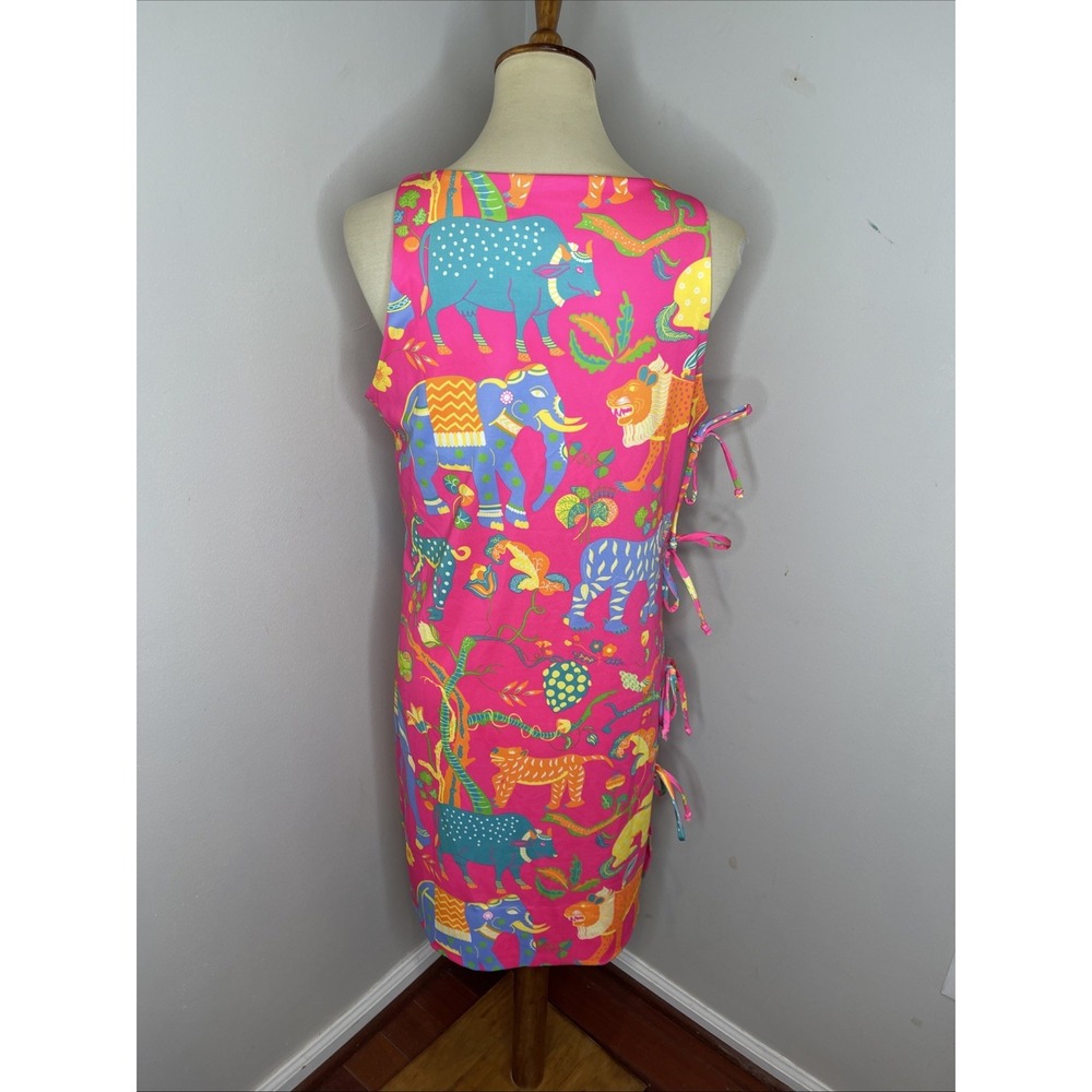 Gretchen Scott Sleeveless Pink Animal Stretch Shift Dress Medium M Built in Bra - Picture 3 of 8